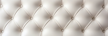 A Closeup View Of Padded White Leather Upholstery Featuring A Quilted Leather Texture Adorned With Buttons.の素材