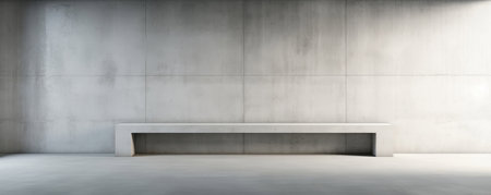 A Contemporary Concrete Interior Features An Empty Banner Waiting For Artistic Inspiration. Ð¡oncept Concrete Interiors, Empty Banners, Artistic Inspiration, Contemporary Design.の素材