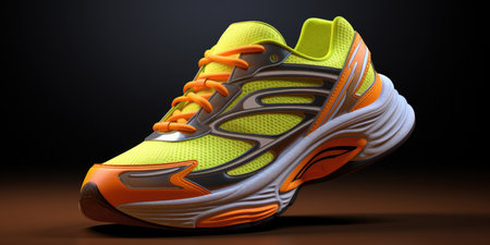 A Running Shoe Illustrating An Active And Healthy Lifestyle. Ð¡oncept Benefits Of Exercise, Advantages Of Running, Stylish Workout Gear, Finding Motivation To Stay Active.の素材