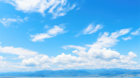 Gorgeous Backdrop Of A Clear Blue Sky. Ð¡oncept Romantic Sunset Photos, Nature-Inspired Portraits, Dynamic Silhouette Shots.の素材