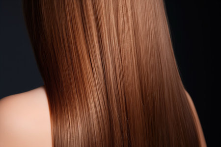 Shiny, Healthy Hair After Keratin Recovery.の素材