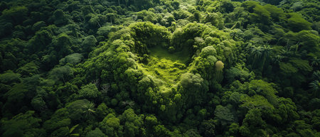 A Heartshaped Formation Naturally Occurring In A Lush Green Forest Copy Space Available.の素材