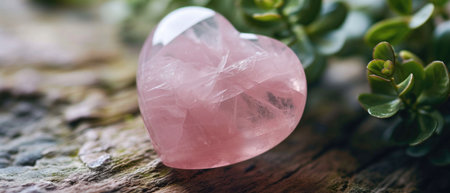 The Significance Of A Delicate Rose Quartz Heart-Shaped Gemstone.の素材