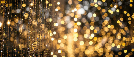 Glamorous Backdrop With Golden Accents And Sparkling Gold Love.の素材