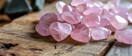 Delicate Rose Quartz Heartshaped Gemstone.の素材