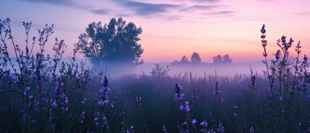 Lavender Twilight Peaceful Scene With Hues Of Lavender And Dusky Blue.の素材