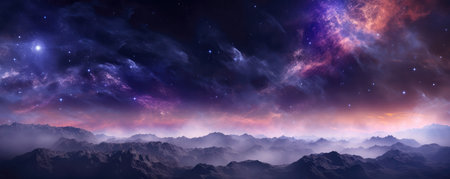 Immerse Yourself In A Nebulafilled Space Background With Equirectangular Projection.の素材