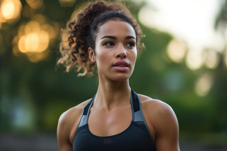 Fit Woman Exercises With An Attractive Athletic Physique.の素材