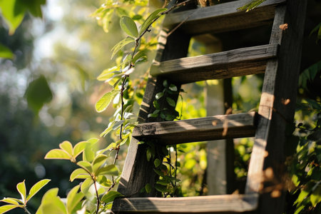 A Step Ladder Symbolizing Growth, Development, And A Bright Future.の素材