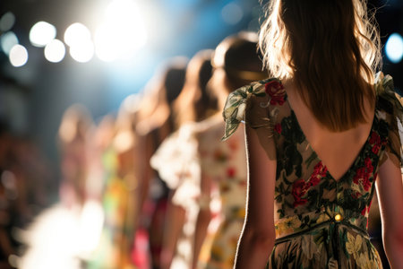 Models Walking On The Runway During A Fashion Show.の素材
