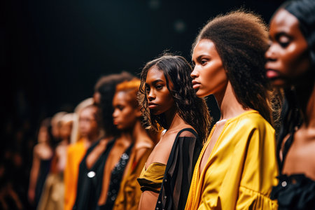 Models Strutting Down A Runway.の素材