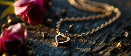The Symbolic Connection Of Love's Heartbeat: A Chain Embellished With A Meaningful Pendant.の素材