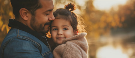The Unbreakable Father-Daughter Connection. Concept Epic Adventures, Loving Moments, Heartwarming Bond, Cherished Memories.の素材