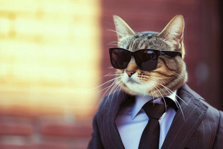 Striking Style: Cool Cat Stuns In Sleek Suit And Shades. Ð¡oncept Fashion Forward: Trendy Looks For Every Season Stunning Landscapes: Capturing The Beauty Of Nature Urban Exploration: Discovering Hidden Gems In The City Family Fun: Creating Precious Memories Together Fitness And Health: Inspiring Workouts And Healthy Lifestyle.の素材