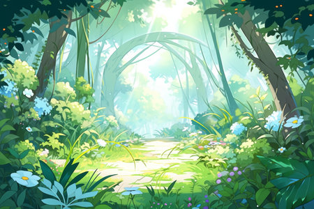 An Artistic, Delicate Illustration Of A Naturethemed Background. Ð¡oncept Nature-Inspired Art, Delicate Illustrations, Beautiful Backgrounds, Artistic Creations.の素材
