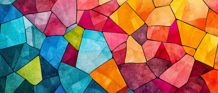 Colorful Collage Of Geometric Abstract Shapes On Contemporary Wallpaper Background. Ð¡oncept Abstract Art, Geometric Shapes, Colorful Collage, Contemporary Wallpaper, Background Design.の素材