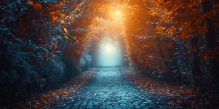 Journey To Spiritual Enlightenment: Symbolic Path Of Deepening Divine Faith. Concept Meditation Retreat, Soulful Chanting, Sacred Rituals, Inner Wisdom, Connected With Nature.の素材