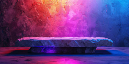 Illuminated Stone Table: A Versatile Platform For Creative Party Concepts And Promotions. Concept Glow-In-The-Dark Decor, Interactive Light Installations, Futuristic Party Themes, Brand Activations.の素材