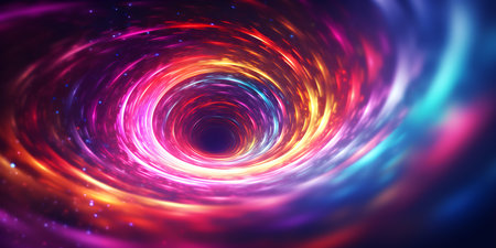 Enigmatic neon spiral unveils hidden wonders in a distant galaxys infinite expanse. Concept Space Exploration, Enigmatic Phenomena, Neon Spiral, Galactic Wonders, Infinite Expanseの素材