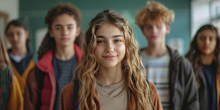 Addressing bullying in schools and the effects of social violence on students. Concept Bullying Prevention, School Culture, Mental Health Support, Social Violence Impact, Student Well-beingの素材