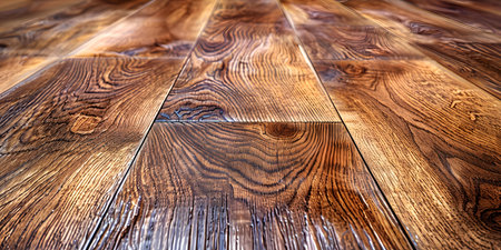 The beauty of natural wood flooring: showcasing unique grain patterns and colors. Concept Natural Wood Flooring, Grain Patterns, Color Variations, Unique Designsの素材