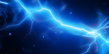 "Symbolism of Vibrant Blue Neon Lightning in Battery Icon for Future Alternative Energy." Concept Future Energy, Neon Lightning, Symbolism, Vibrant Blue, Battery Iconの素材