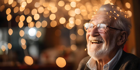 Entertainment brings joy and laughter to elderly residents in a nursing home. Concept Elderly Residents, Nursing Home, Entertainment, Joy, Laughterの素材