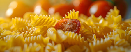 Traditional Italian pasta dish with fresh ingredients perfect for food lovers. Concept Italian Cuisine, Fresh Ingredients, Pasta Recipes, Food Photography, Culinary Delightsの素材