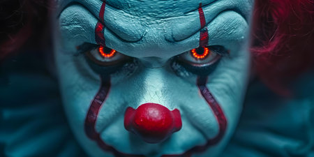 Spooky circus theme with horror clown fearinducing design for entertainment concept. Concept Horror Clown, Spooky Circus, Fear-Inducing Design, Entertainment Conceptの素材