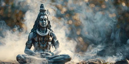 Shiva powerful Hindu deity symbolizing destruction transformation and renewal. Concept Hinduism, Deity Worship, Lord Shiva, Transformation, Renewalの素材