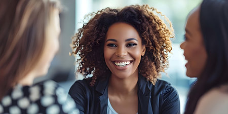 Women in business meeting sealing deal with handshake hiring new recruit. Concept Business Negotiations, Women in Leadership, Employee Recruitment, Professional Handshake, Successful Business Dealの素材