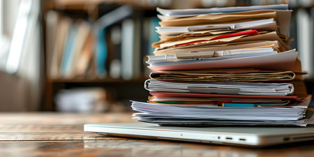 Efficient online document management system for organizing and verifying official paperwork. Concept Document Verification, Online Storage, Official Documents, Organization, Efficient Systemの素材