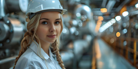 Training Engineers in Factory Workshop for Maintenance and Quality Control to Improve Production Efficiency. Concept Workshop Training, Factory Maintenance, Quality Control, Production Efficiencyの素材