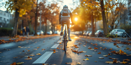 Advocating for Sustainable Transportation and Bike-Friendly Communities with Zero Emissions and Pedal Power. Concept Sustainable Transportation, Bike-Friendly Communities, Zero Emissionsの素材