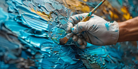 Skilled hands bring canvases to life as diverse artists explore abstract and classical techniques in a contemporary setting. Concept Contemporary Art, Abstract Techniques, Classical Inspirationの素材