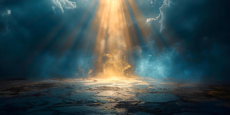 The Illuminating Central Lightburst: Symbolizing the Pursuit of Knowledge and Wisdom. Concept Lightburst Symbolism, Pursuit of Knowledge, Wisdom, Central Illuminationの素材