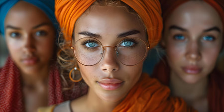 Celebrating Multiculturalism, Inclusivity, and Unique Perspectives: A Diverse Group of Young Global Citizens. Concept Multiculturalism, Inclusivity, Diversity, Global Citizens, Unique Perspectivesの素材