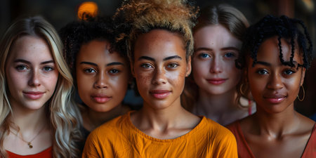 Embracing Multiculturalism: A Diverse Group of Young Global Citizens Showcase Inclusivity and Unique Perspectives. Concept Cultural Diversity, Global Citizenship, Inclusivity, Unique Perspectivesの素材