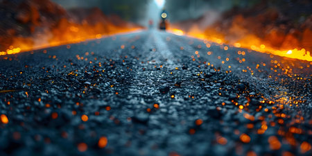 Building Infrastructure: Road Roller Compacting New Road Construction. Concept Construction, Road Roller, Infrastructure, Civil Engineering, Urban Developmentの素材