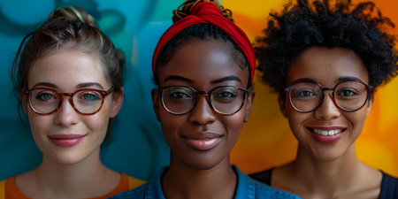 Diverse Headshots for HR Database: A Collage of Smiling Individuals from Various Cultural Backgrounds. Concept Headshot Collage, Diverse Employees, Cultural Diversity, Smiling Portraits, HR Databaseの素材