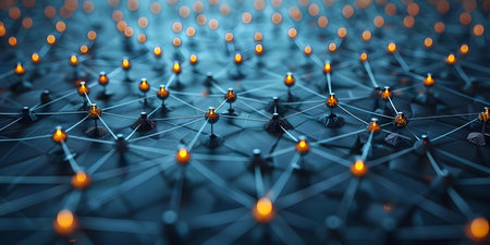 Global network of interconnected human resource professionals managing relationships and services within a structured community. Concept HR Network, Professional Relationships, Community Servicesの素材