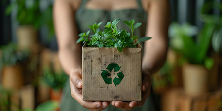 Identifying and Rewarding Customers Choosing Eco-Friendly Packaging to Promote Retail Sustainability. Concept Eco-Friendly Packaging, Retail Sustainability, Customer Rewards, Environmental Awarenessの素材