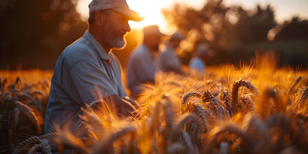 Cheerful harvest sprites working to ensure a successful crop for farmers. Concept Farming, Harvest Season, Crop Production, Agricultural Workers, Harvest Celebrationの素材
