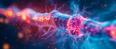 3D illustration showing inflammation of the sciatic nerve. Concept Medical Illustration, Sciatic Nerve Inflammation, 3D Rendering, Health Education, Nervous System,の素材
