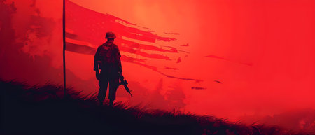 Memorial Day in the United States honors fallen soldiers who made the ultimate sacrifice while serving. Concept American History, Patriotism, Military Service, Honoring Heroes, National holidayの素材