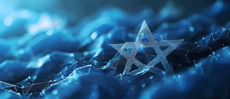 Digital Star of David - Symbol of Unity and Heritage. Concept Religious Symbol, Jewish Heritage, Unity, Digital Art, Star of Davidの素材