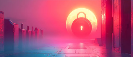 Cybersecurity Glow: Shields against Digital Peril. Concept Digital Threats, Data Protection, Information Security, Cyber Defense, Internet Safetyの素材