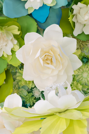 Beautiful, romantic and realistic of paper flowers.の写真素材