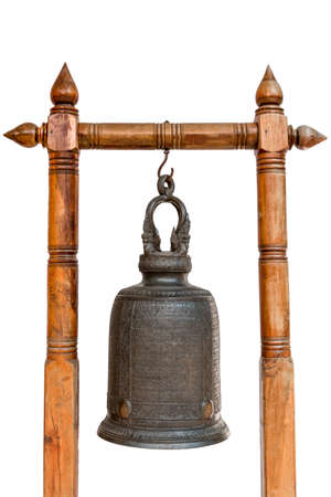 Isolation of a bell at Wat Prapathomchedi courtyard outdoor, Nakornpathom Thailandの写真素材