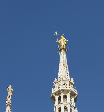 golden statue of the Virgin Maryの写真素材